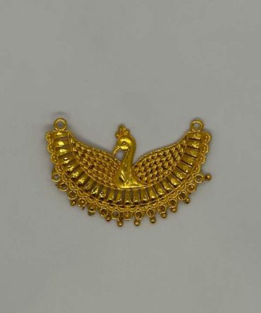 Gold plated peacock chandrama pendant