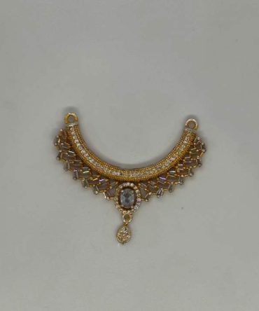 Gold-plated fashion jewelry necklace pendant with crystal accents