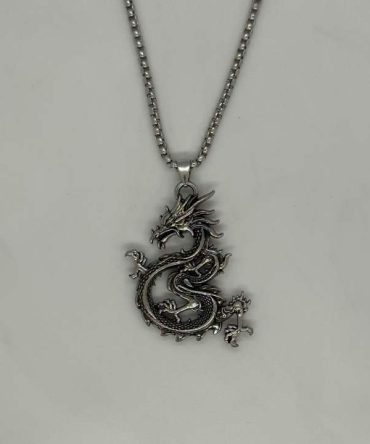 Vintage style stainless steel dragon necklace