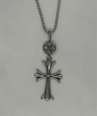 Stainless steel gothic style cross charm necklace